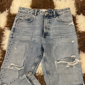 Zara Light Blue Distressed Jeans